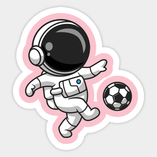 Cute Astronaut Playing Soccer Cartoon Sticker by Catalyst Labs